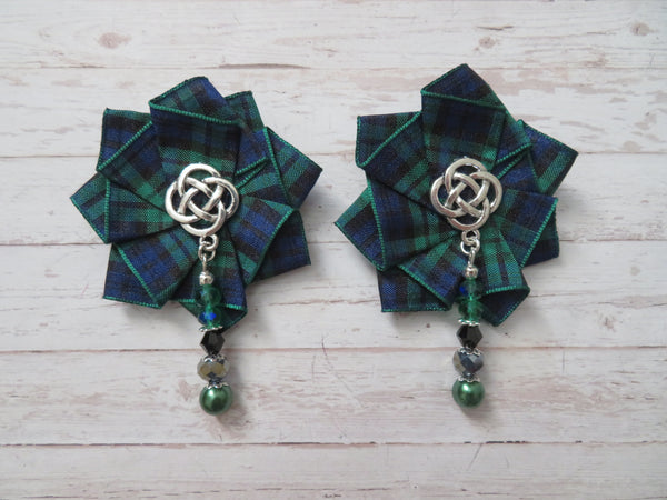 Black Watch Beaded Ruffle Brooch