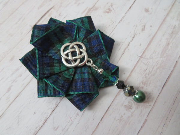 Black Watch Beaded Ruffle Brooch