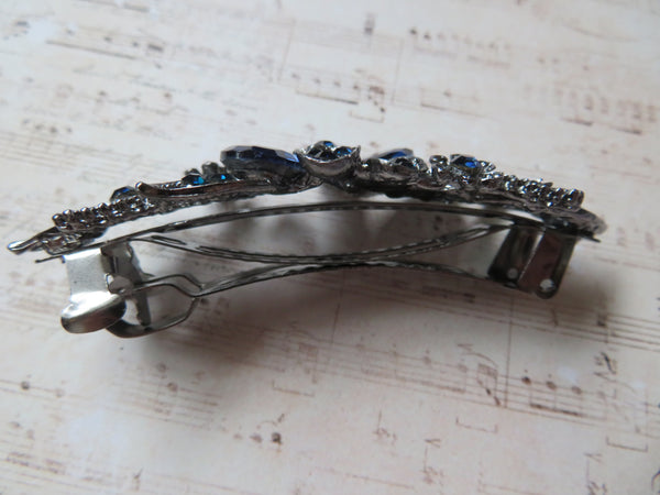 Midnight Bloom Blue Jewelled Clip