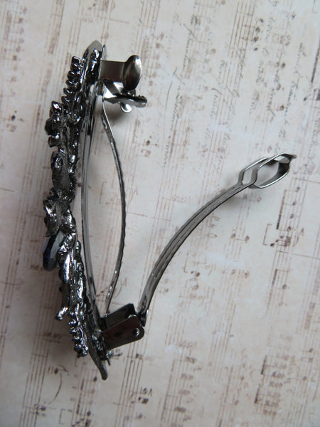 Midnight Bloom Blue Jewelled Clip