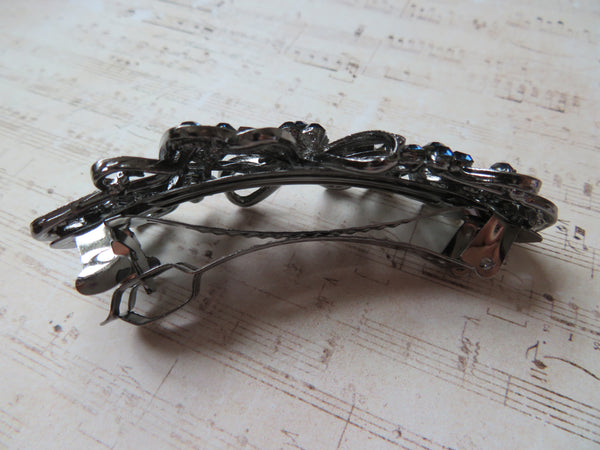 Deco Bow Rhinestone Jewelled Clip