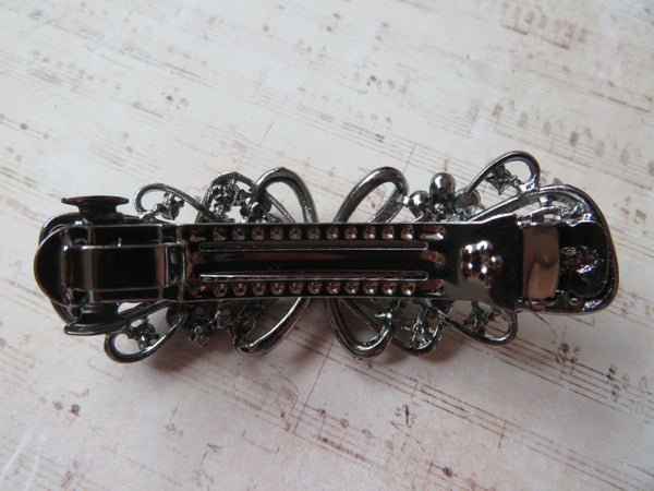Deco Bow Rhinestone Jewelled Clip