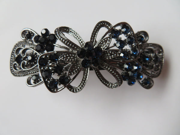Deco Bow Rhinestone Jewelled Clip