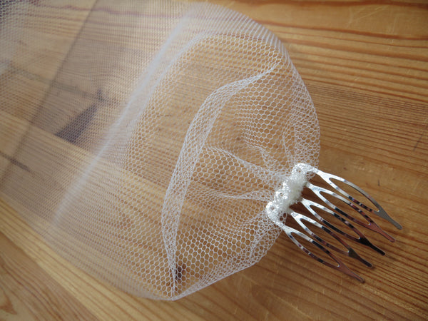 Ivory Bridal Tulle Mesh Bandeau Veil