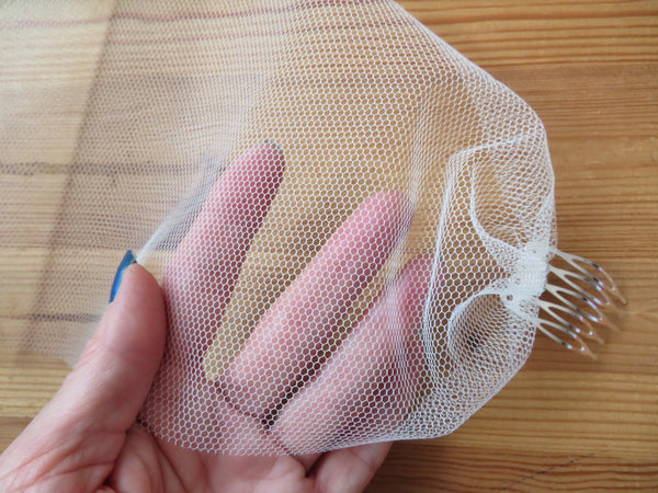 Ivory Bridal Tulle Mesh Bandeau Veil