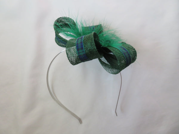 Dark Green Black Watch Tartan Isla Fascinator