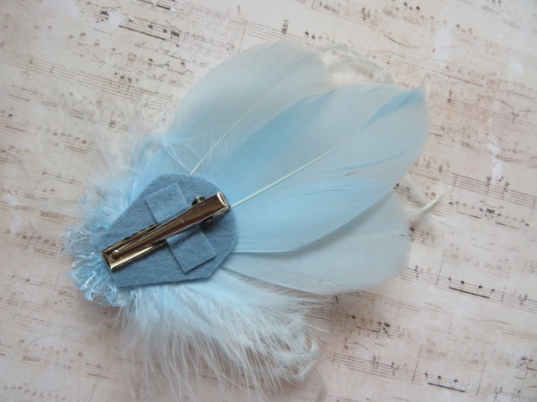 Pale Blue Feather Whisper Hair Clip