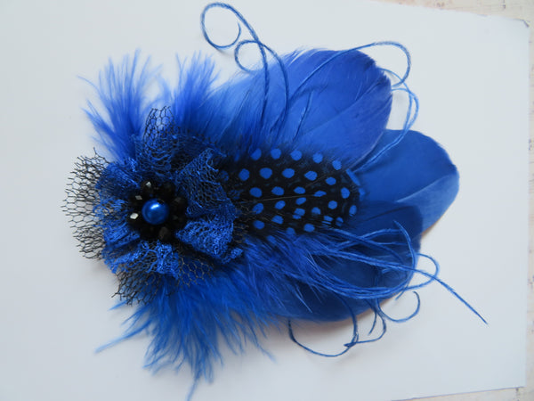 Cobalt Blue Feather Whisper Hair Clip