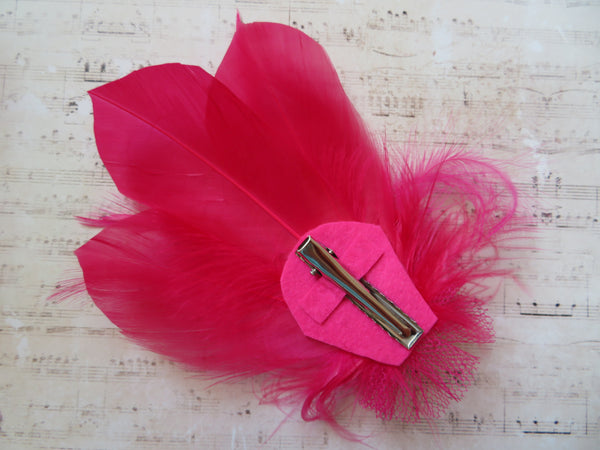 Cerise Pink Feather Whispers Hair Clip
