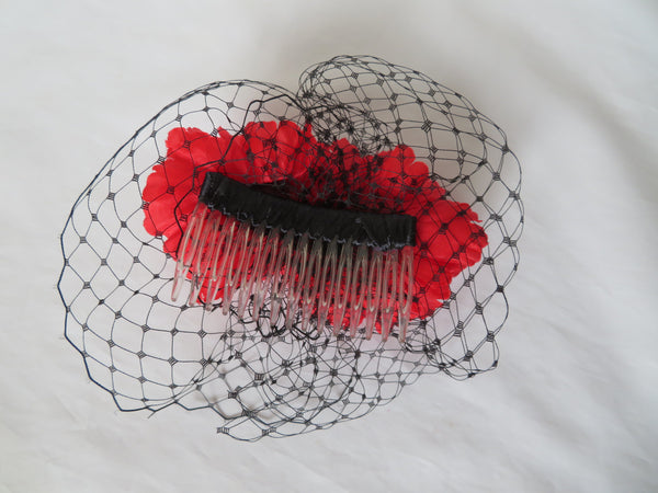 Red & Black Penny Blossom Comb