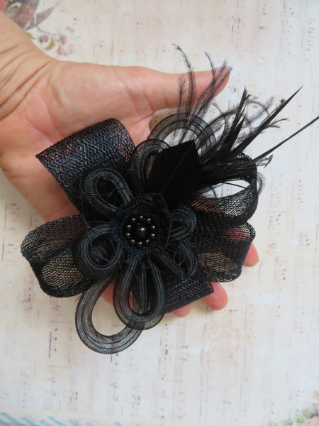 Black Clara Fascinator