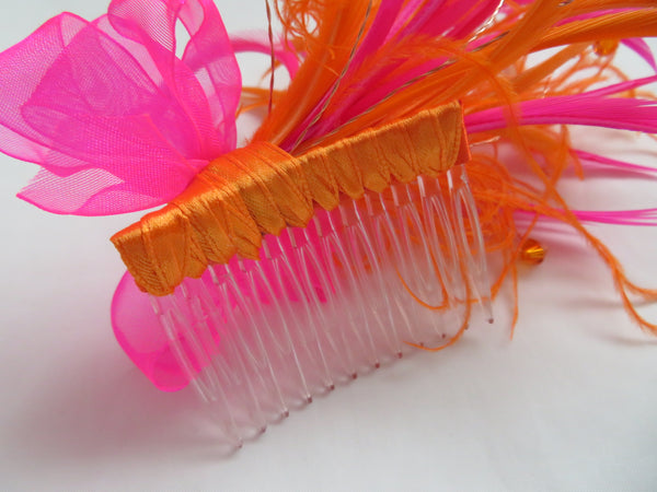 Hot Pink & Orange Neon Feather Fizz