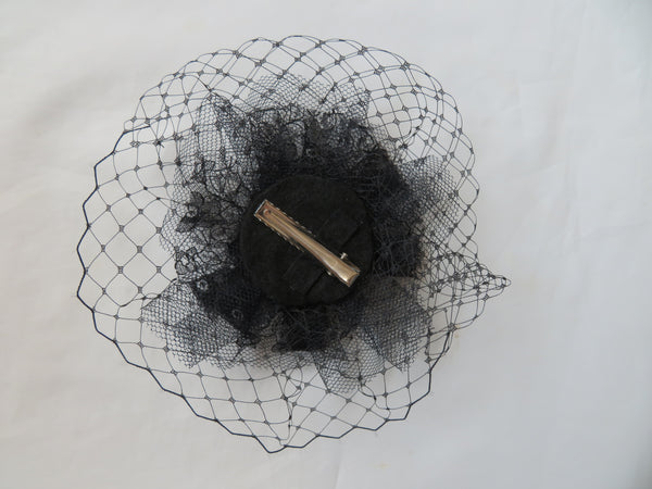 Black Lace and Net Florence Fascinator
