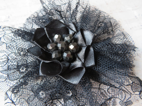 Black Lace Ophelia Fascinator