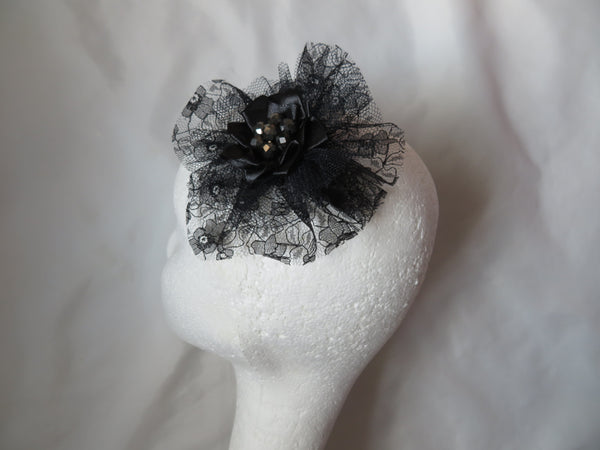 Black Lace Ophelia Fascinator