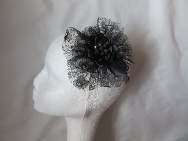 Black Lace Ophelia Fascinator