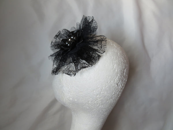Black Lace Ophelia Fascinator