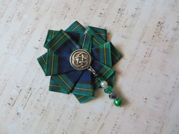 Campbell Tartan Beaded Brooch