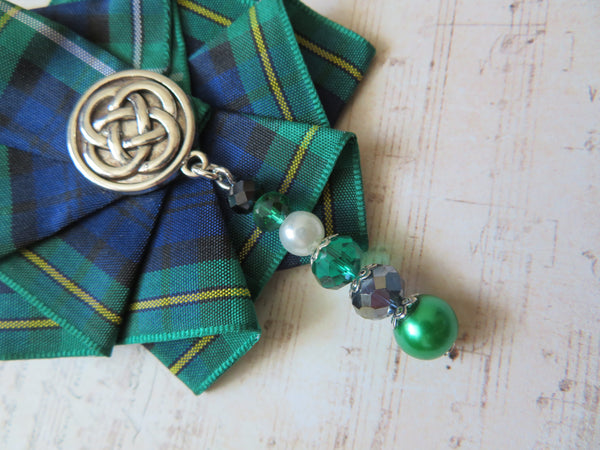 Campbell Tartan Beaded Brooch