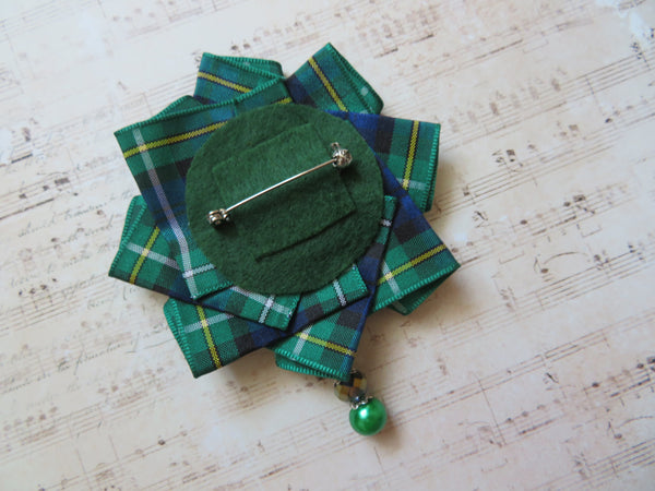 Campbell Tartan Beaded Brooch