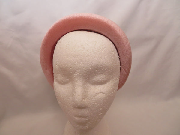 Vintage Rose Pink Velvet Halo Headband