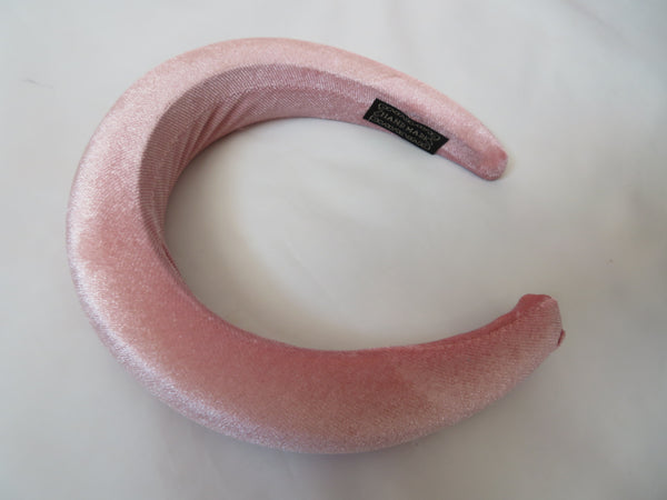 Vintage Rose Pink Velvet Halo Headband