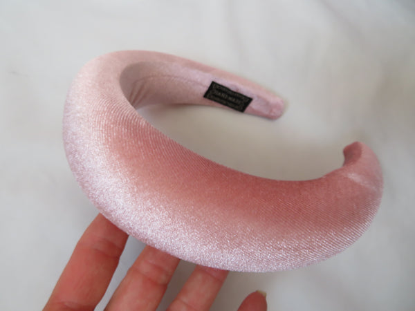 Vintage Rose Pink Velvet Halo Headband