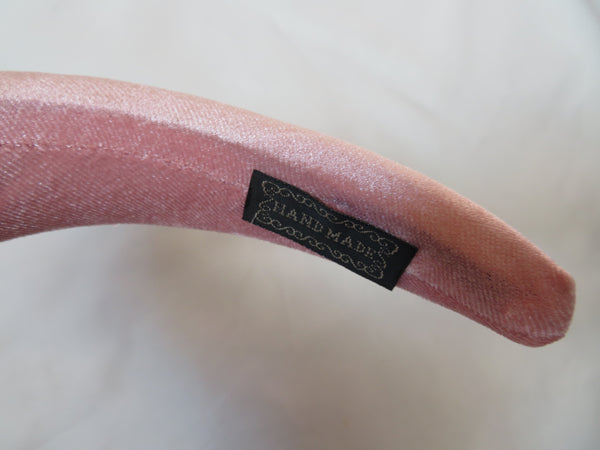 Vintage Rose Pink Velvet Halo Headband