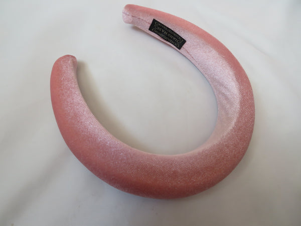 Vintage Rose Pink Velvet Halo Headband