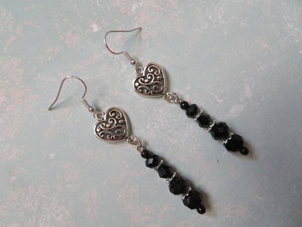Whimsy Goth Heart Earrings