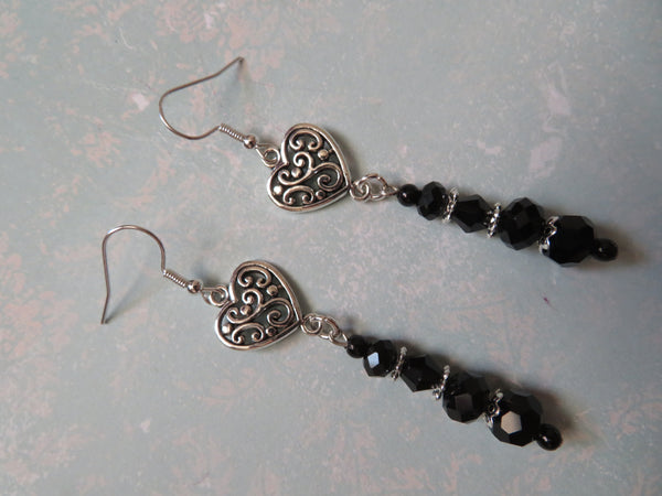 Whimsy Goth Heart Earrings