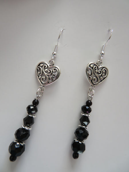 Whimsy Goth Heart Earrings