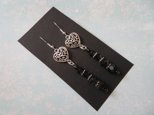 Whimsy Goth Heart Earrings