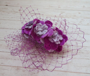 Magenta & Lilac Vintage Blossom Comb