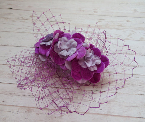 Magenta & Lilac Vintage Blossom Comb