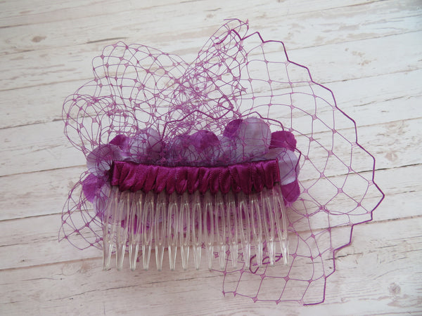 Magenta & Lilac Vintage Blossom Comb