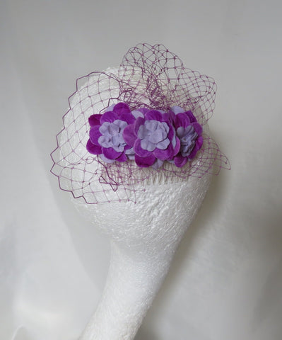 Magenta & Lilac Vintage Blossom Comb