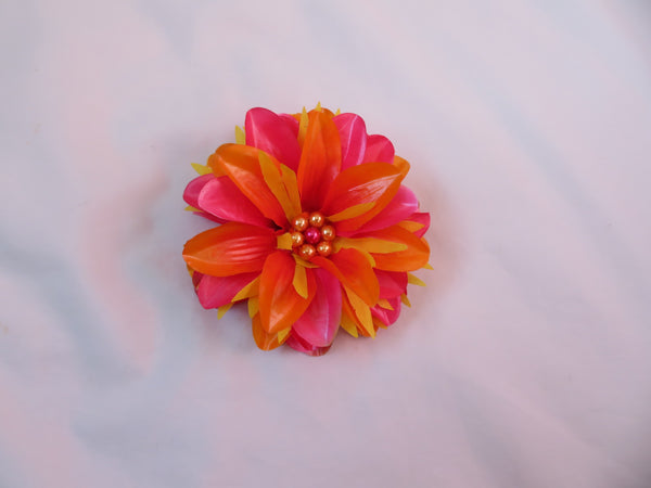 Raspberry Pink Yellow & Orange Penny Blossom