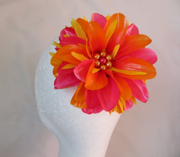 Raspberry Pink Yellow & Orange Penny Blossom