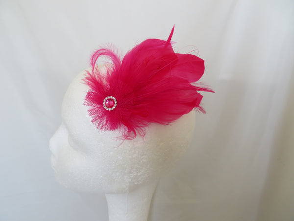 Cerise Pink Feather Whispers Hair Clip