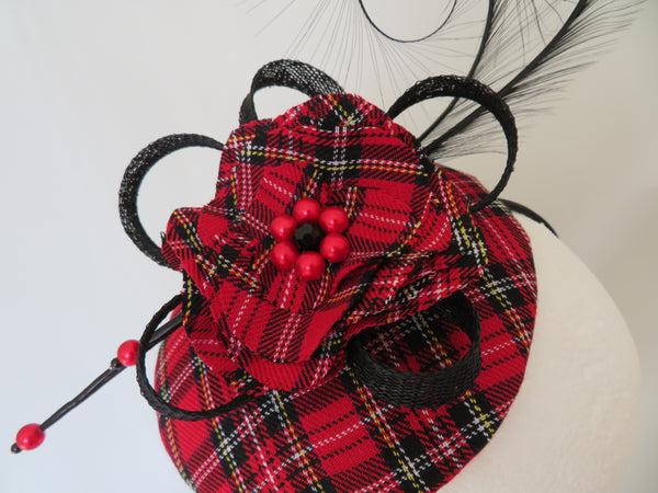 Royal Stewart Tartan Tamara Fascinator (Large)