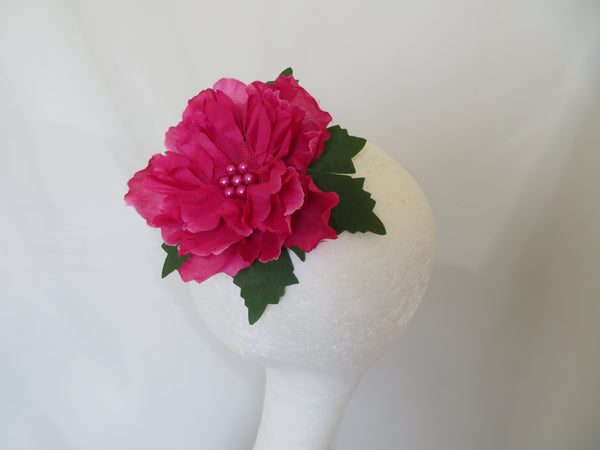 Raspberry Pink Penny Blossom Hair Clip
