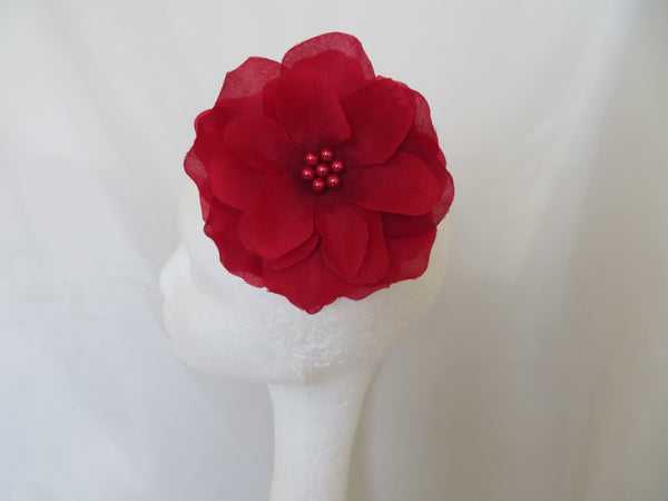 Burgundy Penny Blossom Hair Clip