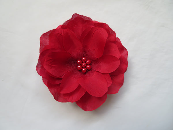 Burgundy Penny Blossom Hair Clip