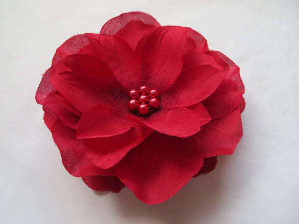 Burgundy Penny Blossom Hair Clip
