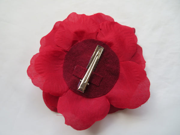 Burgundy Penny Blossom Hair Clip