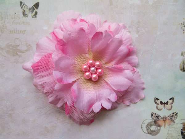 Pale Candy Pink Penny Blossom Hair Clip