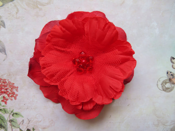 Red Penny Blossom Hair Clip