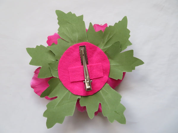 Raspberry Pink Penny Blossom Hair Clip