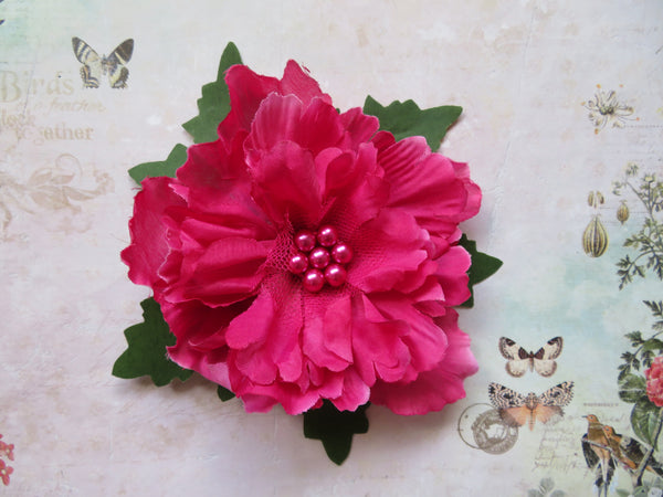 Raspberry Pink Penny Blossom Hair Clip